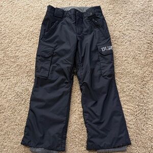 Burton dryride breathable, black snow pants size medium 10/12 youth adjustable